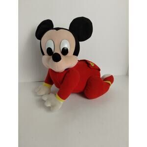 Mattel TOUCH N CRAWL Baby Mickey Mouse Crawling Plush - 1995 - Works